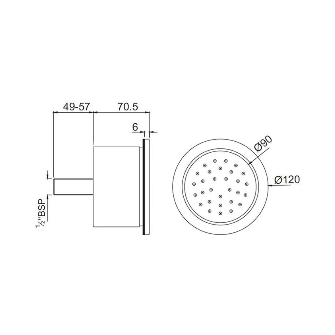 Jaquar Single Flow Body Shower BSH-BCH-1761 - Black Chrome