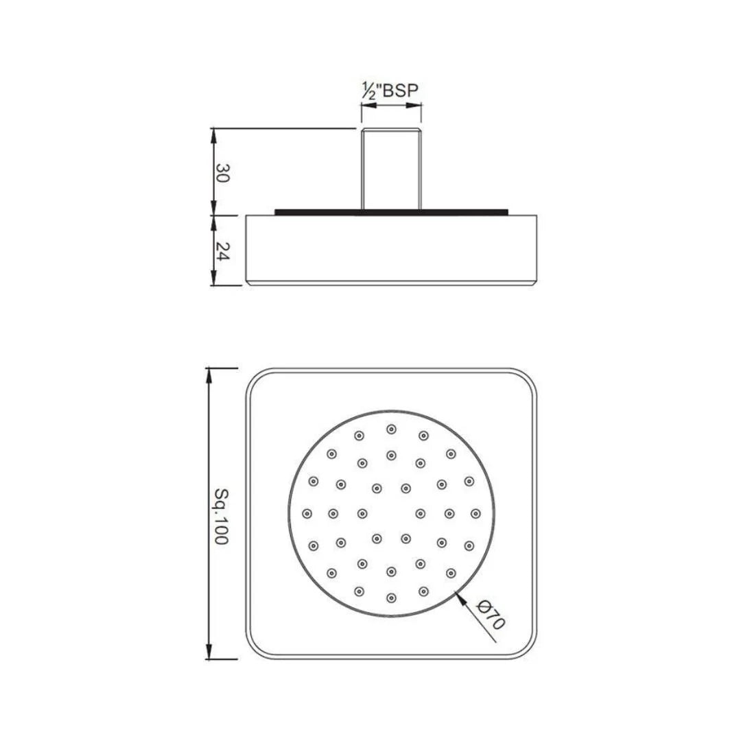 Jaquar Single Flow Body Shower BSH-GRF-1751 - Graphite