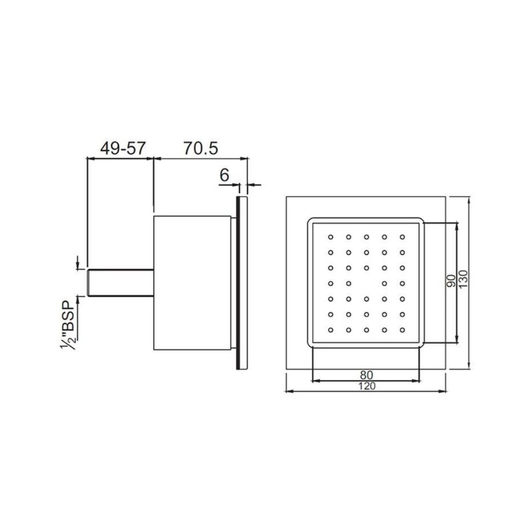 Jaquar Single Flow Body Shower BSH-GRF-1771 - Graphite