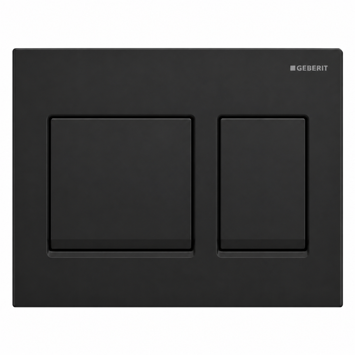 GEBERIT ACTUATOR ALPHA 25 SQUARE FLUSH PLATE-BLACK MATT