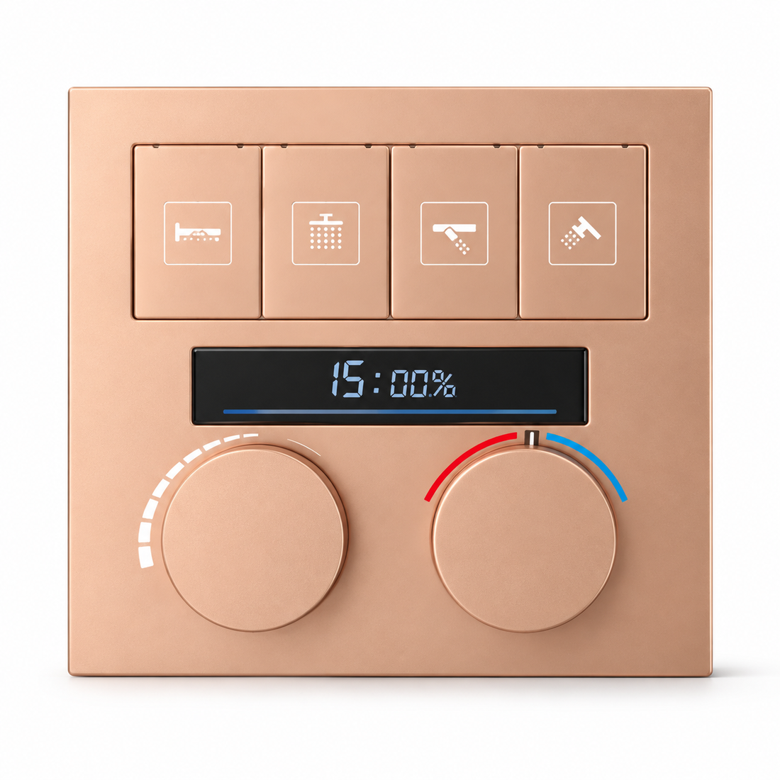 SERVEO REGALIA SERIES 4 WAY MULTI-FUCTION THERMOSTATIC HIGH FLOW DIVERTER WITH DIGITAL DISPLAY SV904-DRG-ROSE GOLD