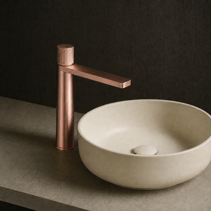 SERVEO PEBBLE SERIES BRASS TALL MIXER SV6101-ROSE GOLD