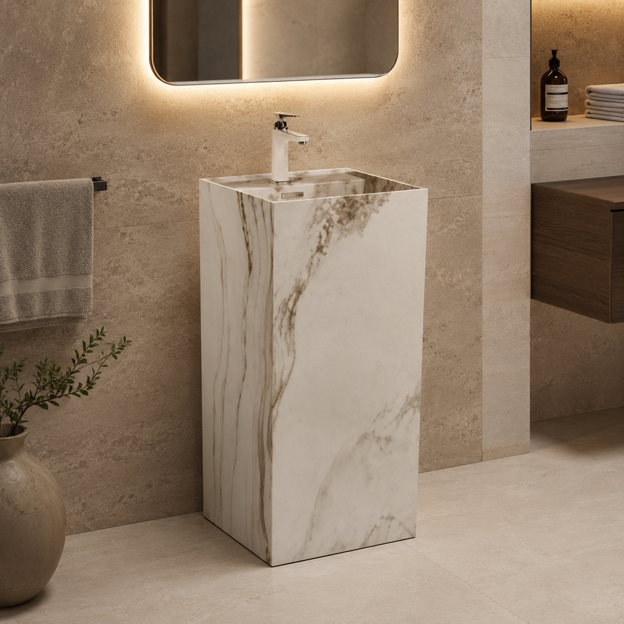SCUBA CERAMIC PEDESTAL MARBLE COLOR SERIES SC-9207 D-3 (G)