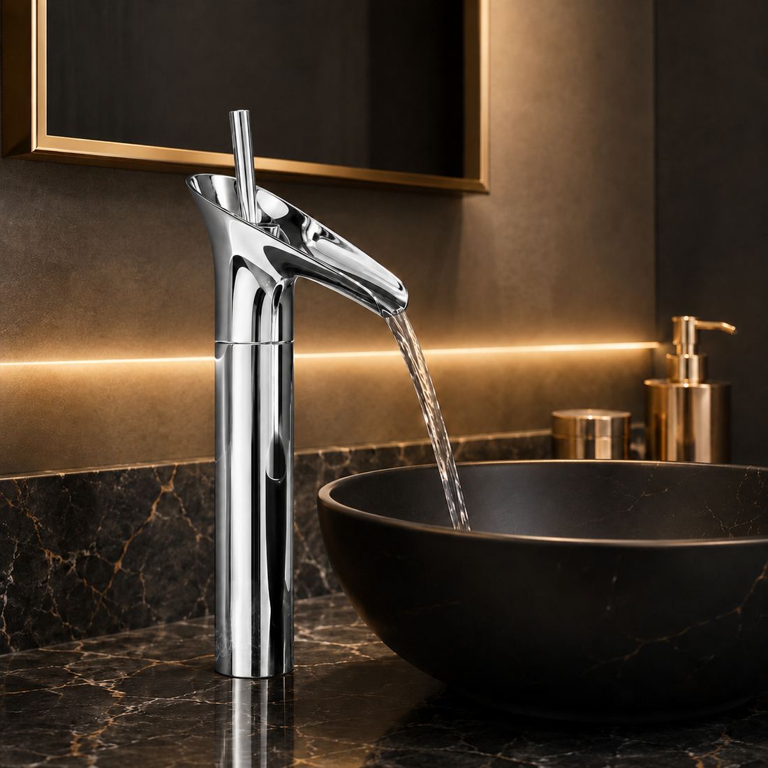 SCUBA SINGLE LEVER BASIN MIXER WITH WATERFALL FAUCET SC-963 CP-CHROME PLATED