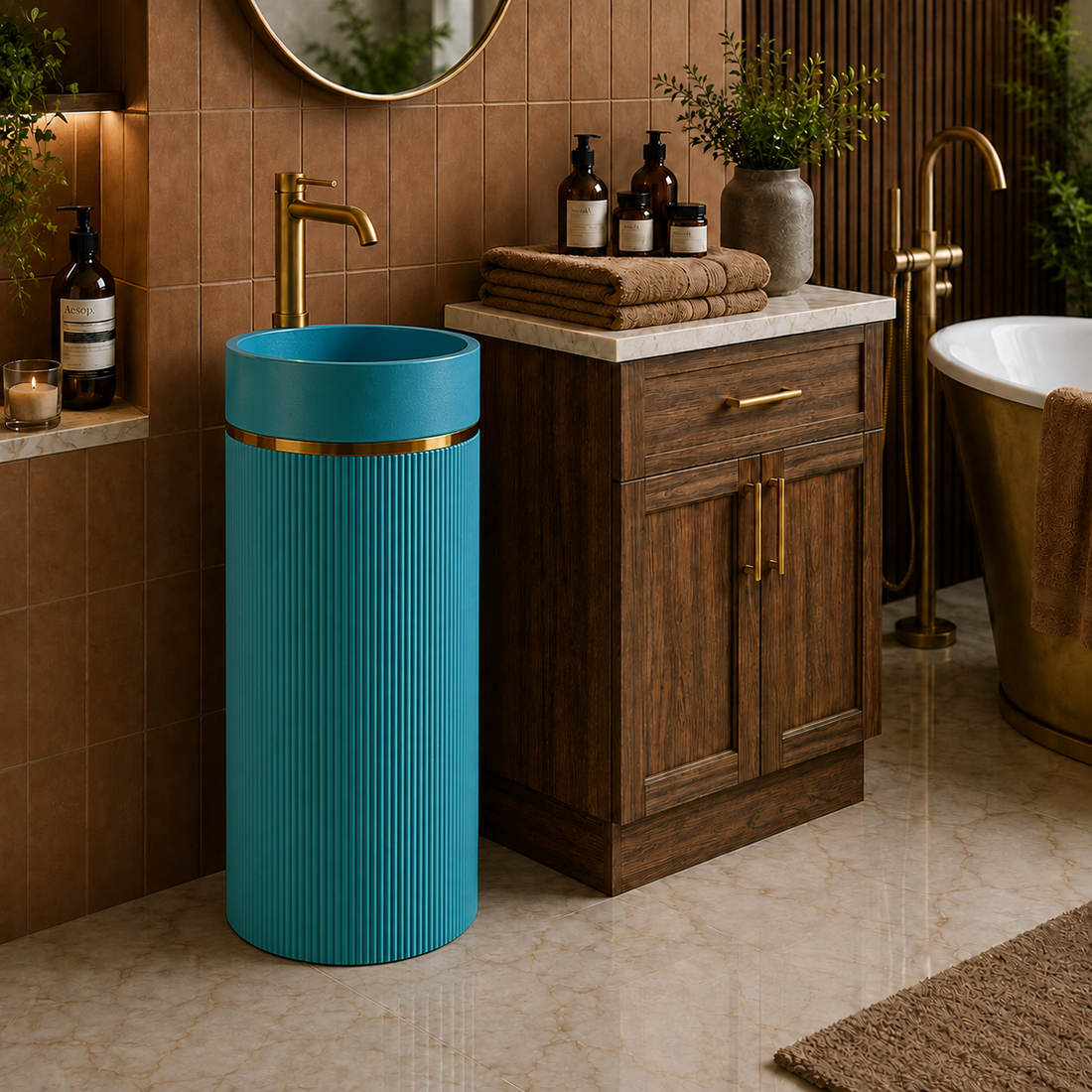 SCUBA ARTIFICIAL STONE PEDESTAL BASIN SC-9321