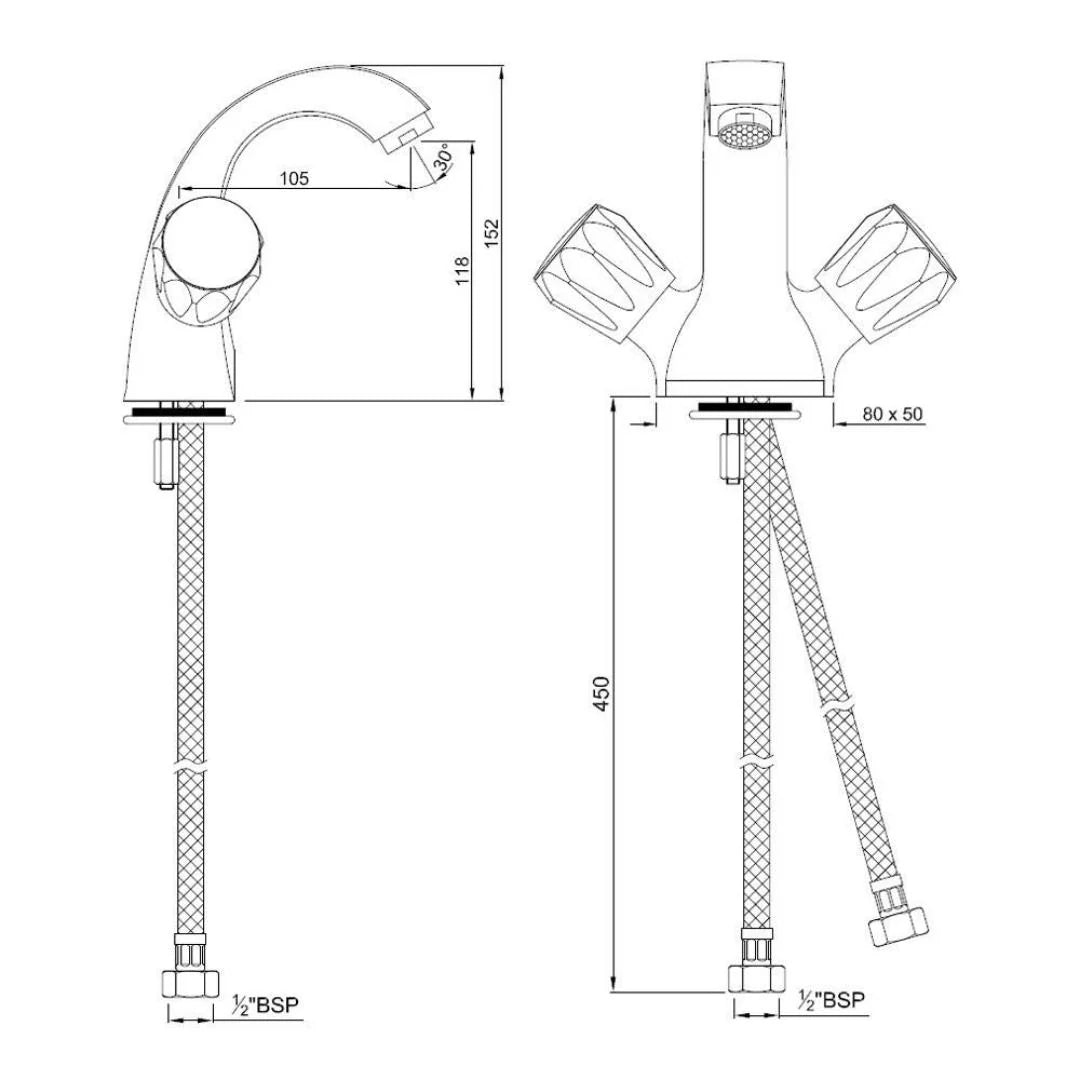 Jaquar Table Mounted Regular Basin Mixer Continental CON-CHR-167KNB - Chrome
