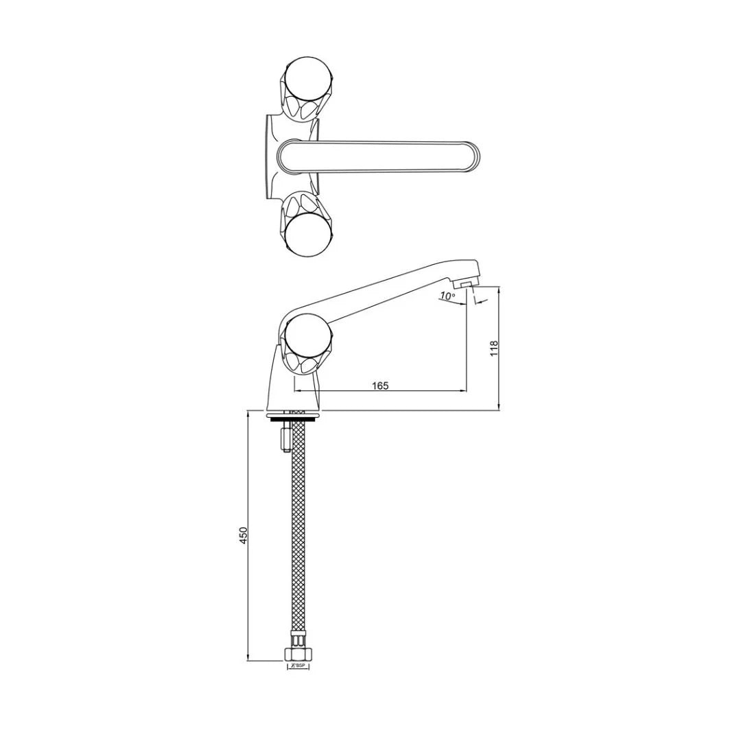 Jaquar Table Mounted Regular Kitchen Sink Mixer Continental CON-309KNBM with Swinging Spout in Chrome Finish