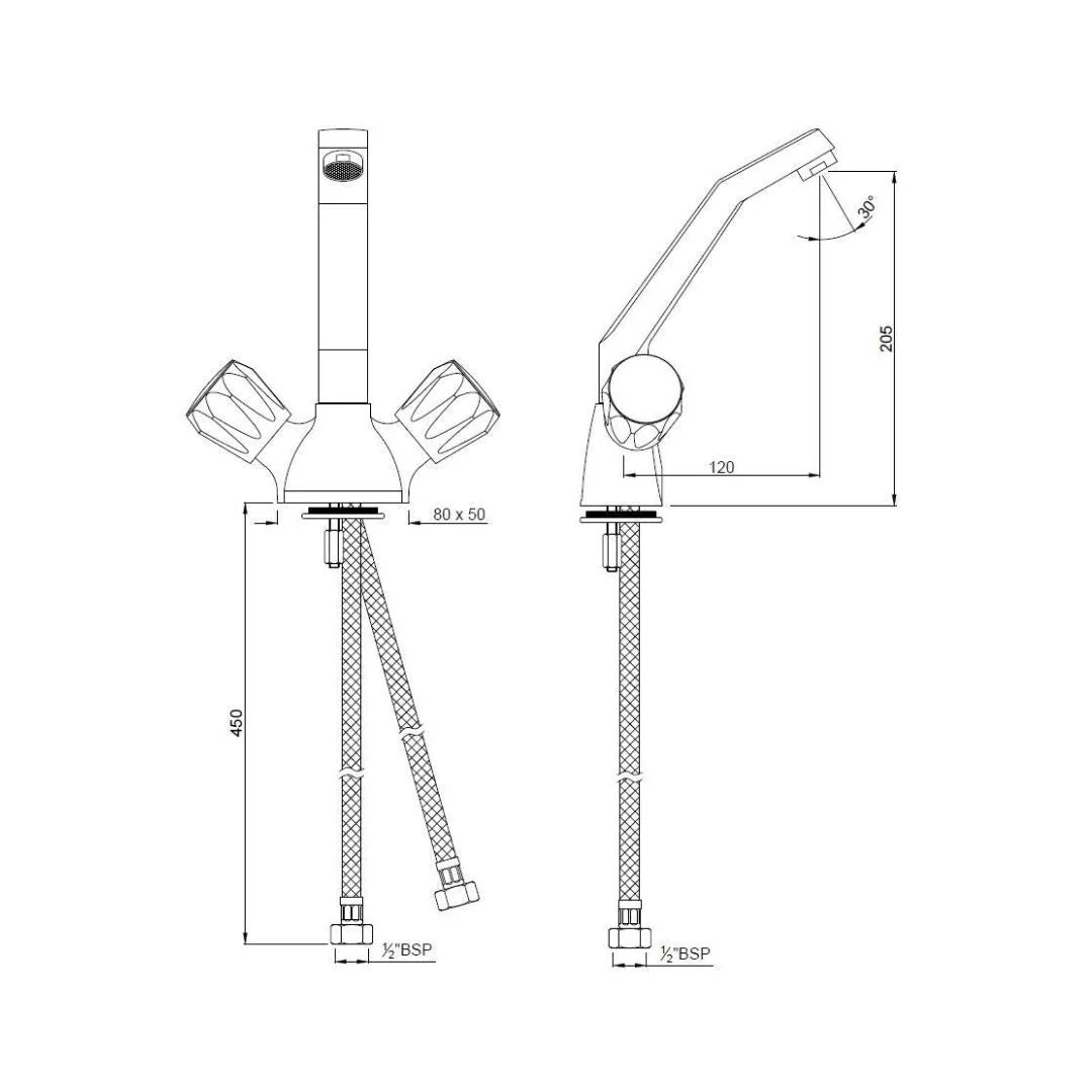 Jaquar Table Mounted Regular Kitchen Sink Mixer Continental CON-319KNB with Swinging Spout in Chrome Finish