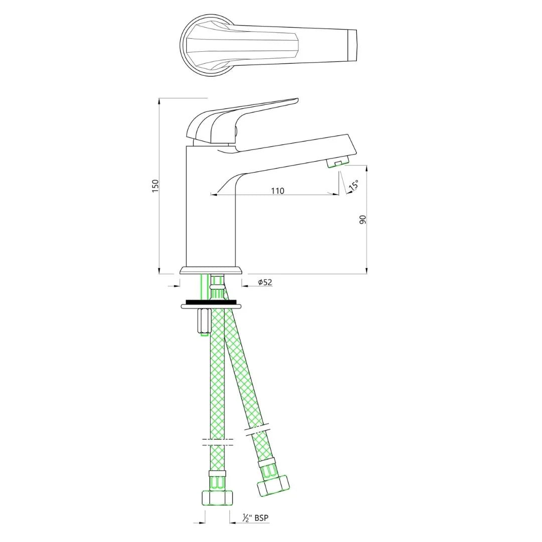 Jaquar Table Mounted Regular Basin Mixer Continental Prime COP-CHR-001BPM - Chrome