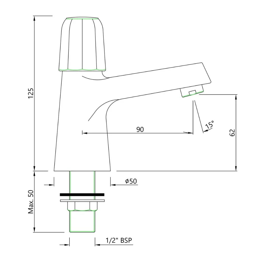 Jaquar Table Mounted Regular Basin Tap Continental Prime COP-CHR-011PM - Chrome