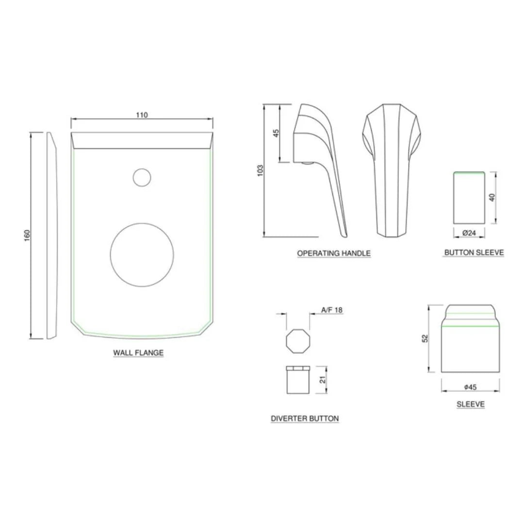Jaquar 2 Way Diverter Continental Prime COP-CHR-055KPM Normal Flow - Chrome Finish