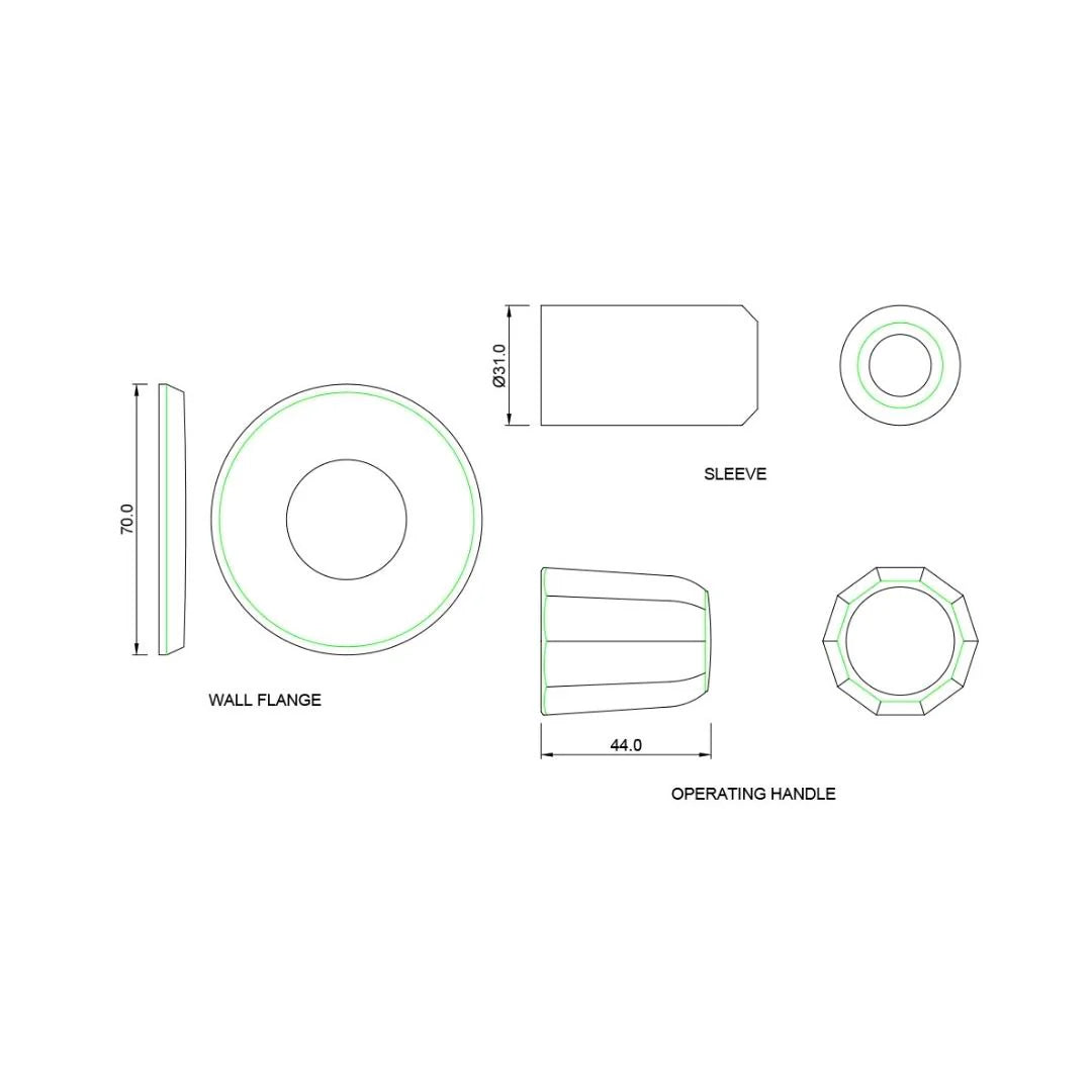 Jaquar Basin Area Stop Valve Continental Prime COP-CHR-083KPM - Chrome