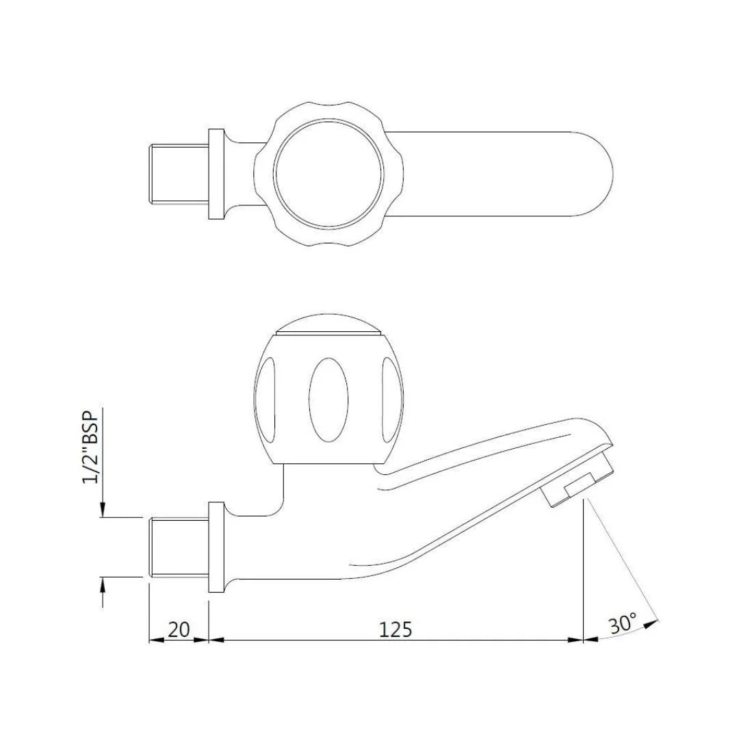 Jaquar WC Area Bib Tap Clarion CQT-CHR-23037 - Chrome