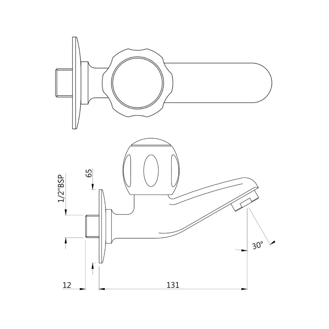 Jaquar WC Area Bib Tap Clarion CQT-CHR-23047 - Chrome