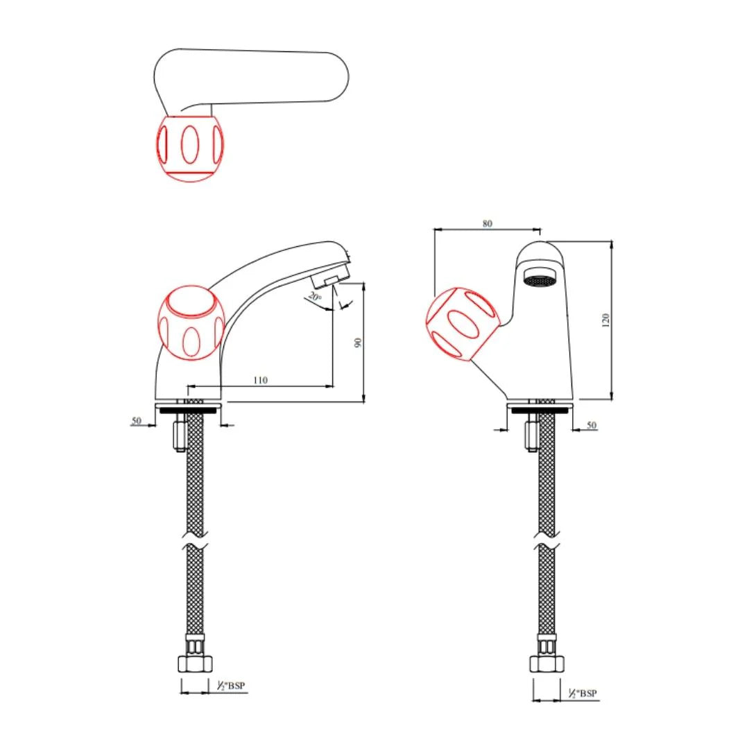 Jaquar Table Mounted Regular Basin Tap Clarion CQT-CHR-23123 - Chrome
