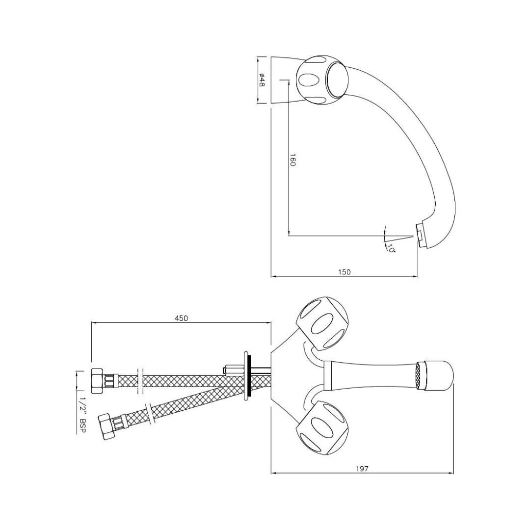 Jaquar Table Mounted Regular Kitchen Sink Mixer Clarion CQT-23309B with Swinging Spout in Chrome Finish