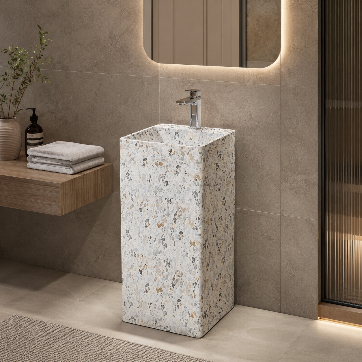 SCUBA CERAMIC PEDESTAL MARBLE COLOR SERIES SC-9207 D-1 (M)