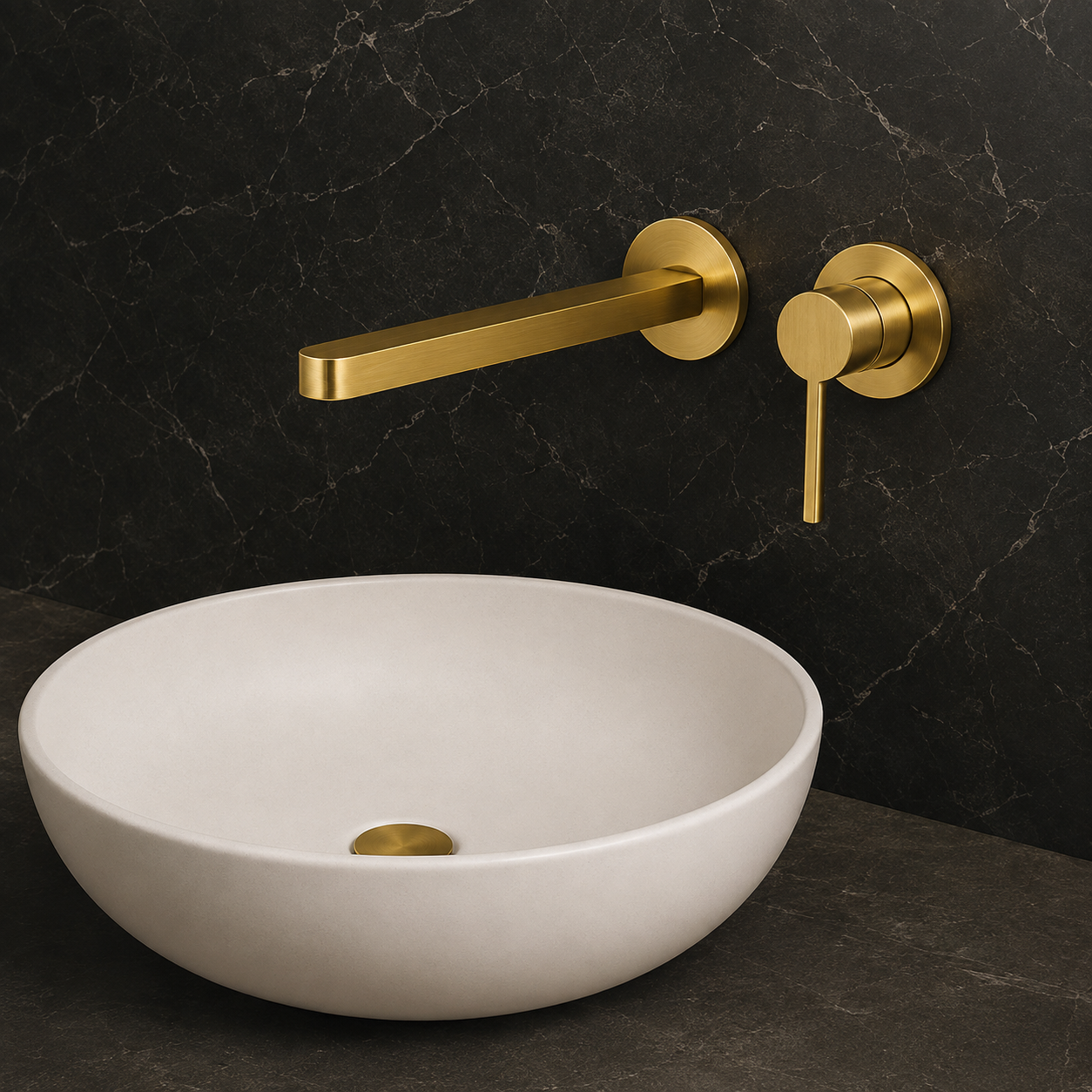 SERVEO ROYALE SERIES  WALL MOUNTED BASIN MIXER SV6206-BRUSH GOLD