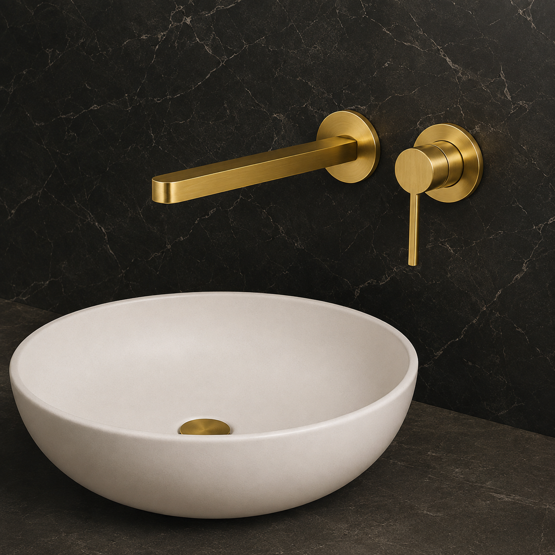 SERVEO ROYALE SERIES  WALL MOUNTED BASIN MIXER SV6206-BRUSH GOLD