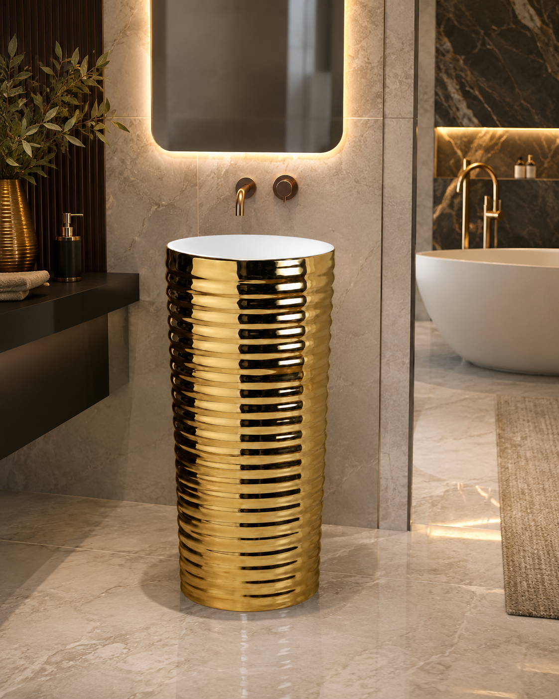 SCUBA CERAMIC PEDESTAL SERIES SC-9956-GOLD