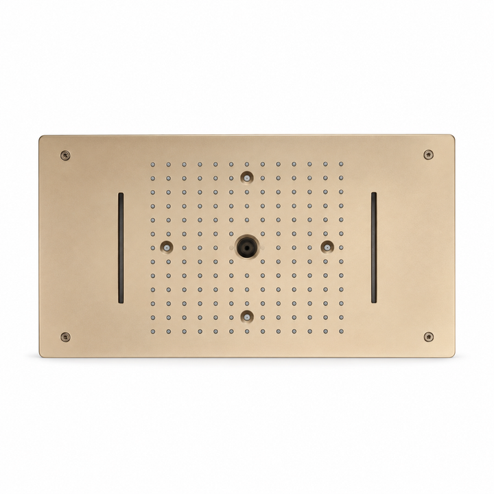 SERVEO CEILING MOUNTED 4 WAY MULTI- FUNCTION RAINFALL, MIST & WATERFALL SV7204-BG-BRUSH GOLD