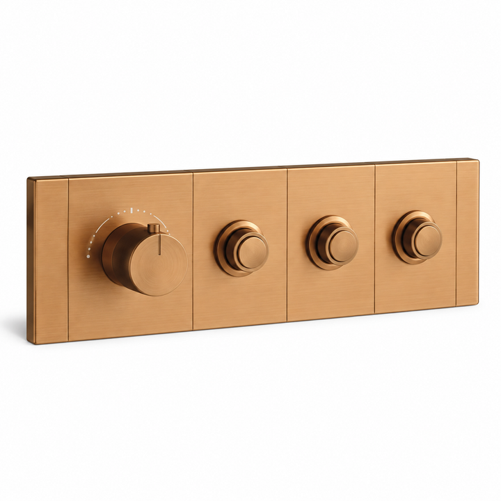 SERVEO ROYALE SERIES 3 WAY MULTI-FUCTION THEROMOSTATIC DIVERTER HORIZONTAL SV923-RG-ROSE GOLD