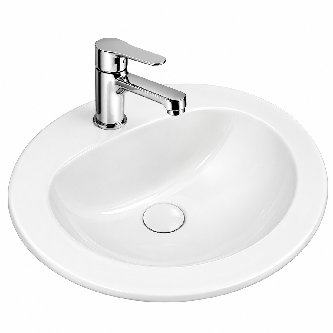 HINDWARE COUNTER TOP BASIN VENNE OVAL 10038-WHITE