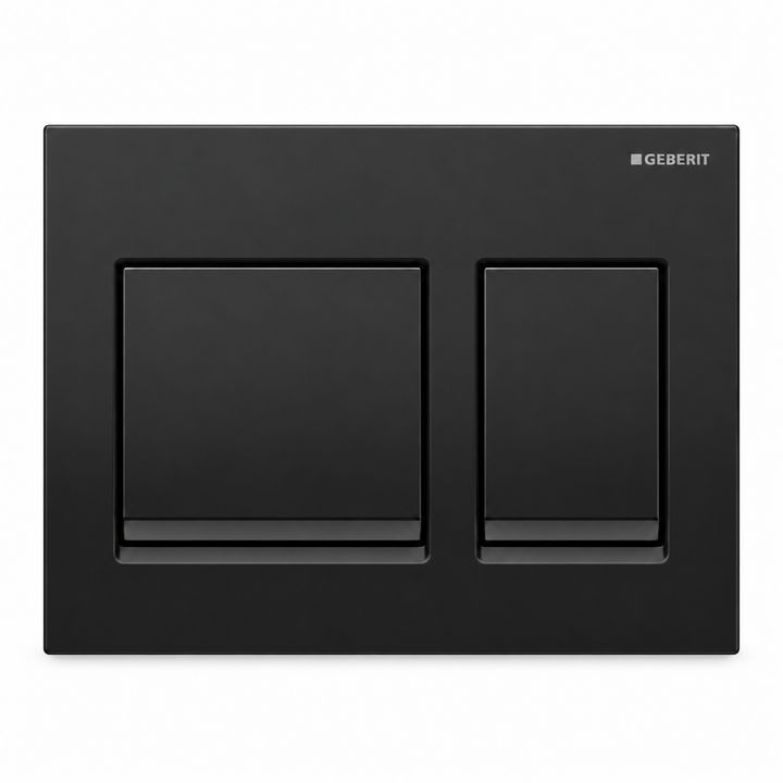 GEBERIT ACTUATOR ALPHA 25 SQUARE FLUSH PLATE-BLACK CHROME