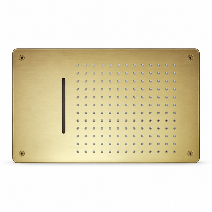 SERVEO CEILING MOUNTED 2 WAY MULTI- FUNCTION RAINFALL, MIST & WATERFALL 19X13INCHES  SV7102A-BG-BRUSH GOLD