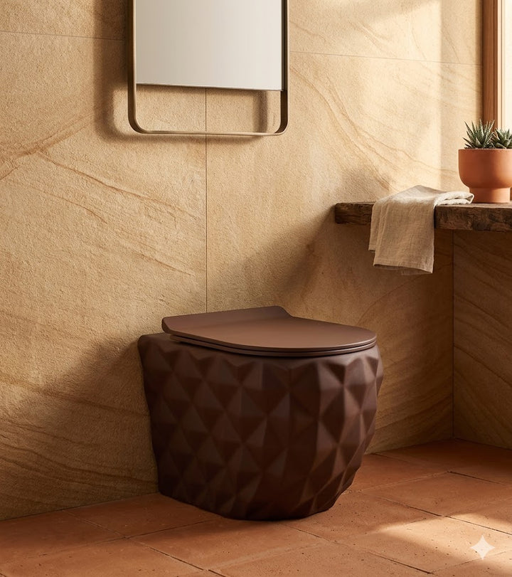 SCUBA DESIGNER SERIES RIMLESS WALL HUNG WC SC-9647-BROWN MATT