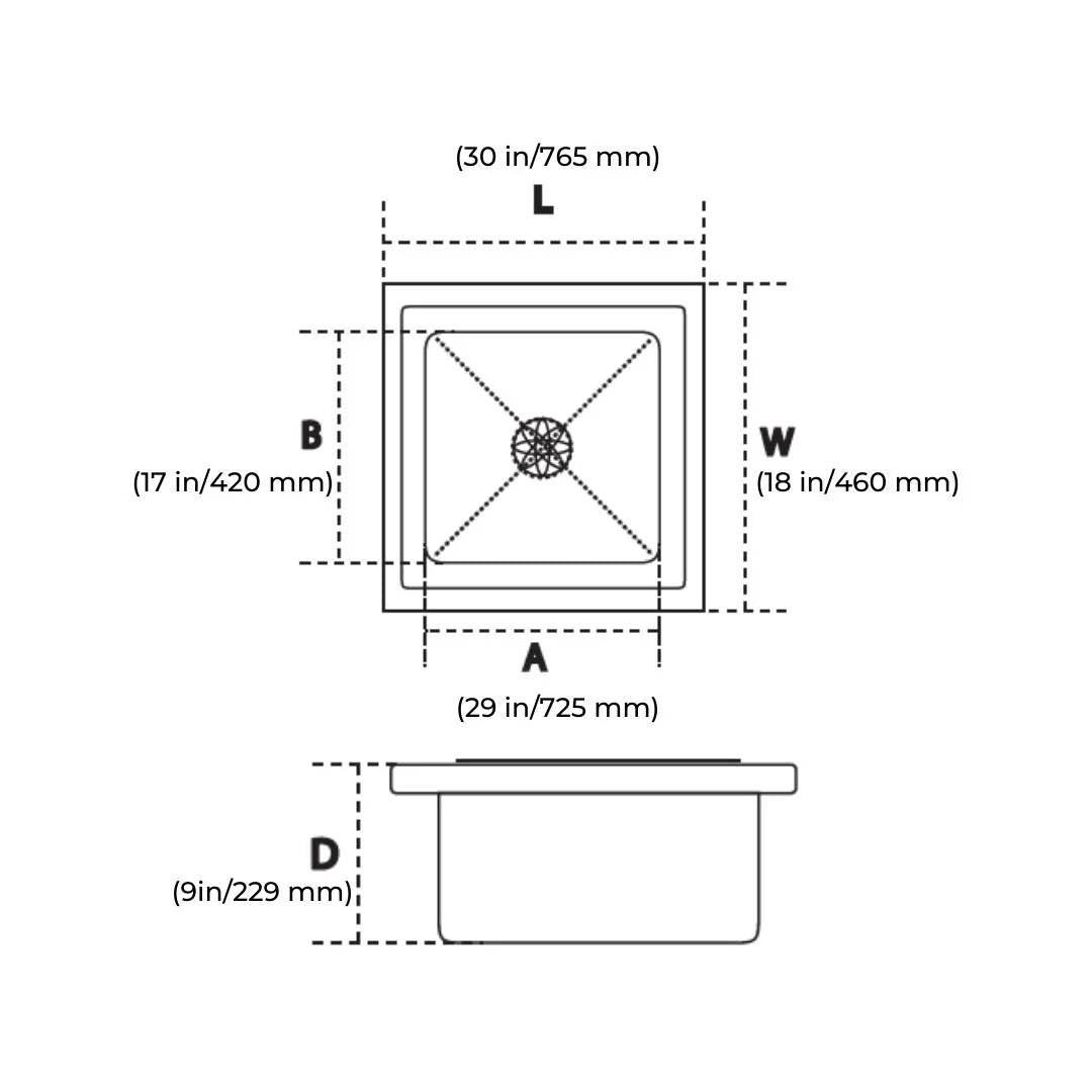 Hindware Stainless Steel Sink Handmade Series SINGLE BOWL DOMINGO HM 30 x 18 ( 30 x 18 inches ) - Satin