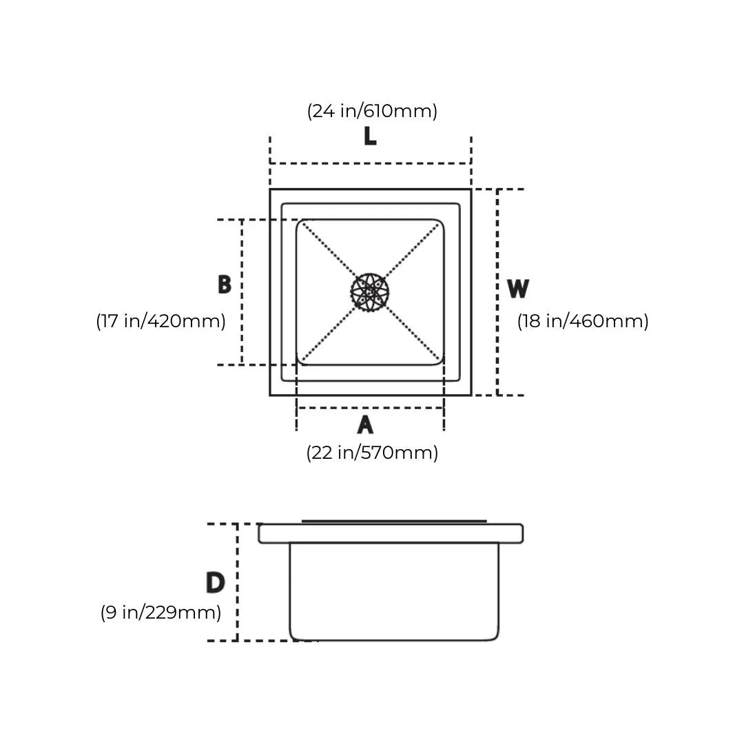 Hindware Stainless Steel Sink Handmade Series SINGLE BOWL DOMINGO NEO 24 x 18 ( 24 x 18 inches ) - Satin