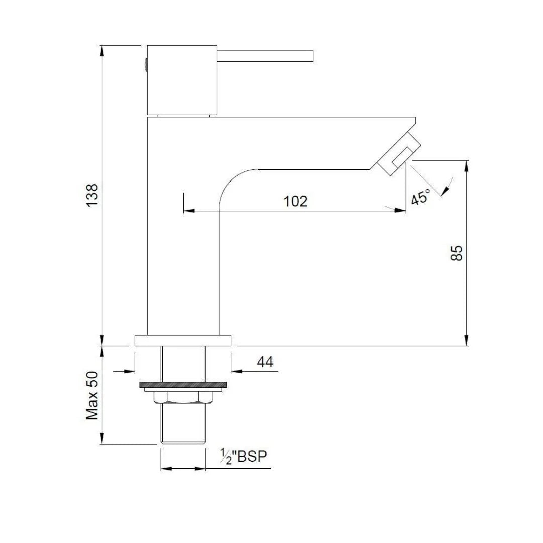 Jaquar Table Mounted Regular Basin Tap D Arc DRC-CHR-37001 - Chrome