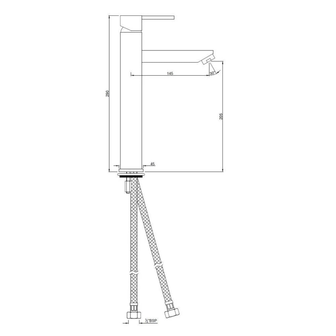 Jaquar Table Mounted Tall Boy Basin Mixer D Arc DRC-CHR-37005B - Chrome