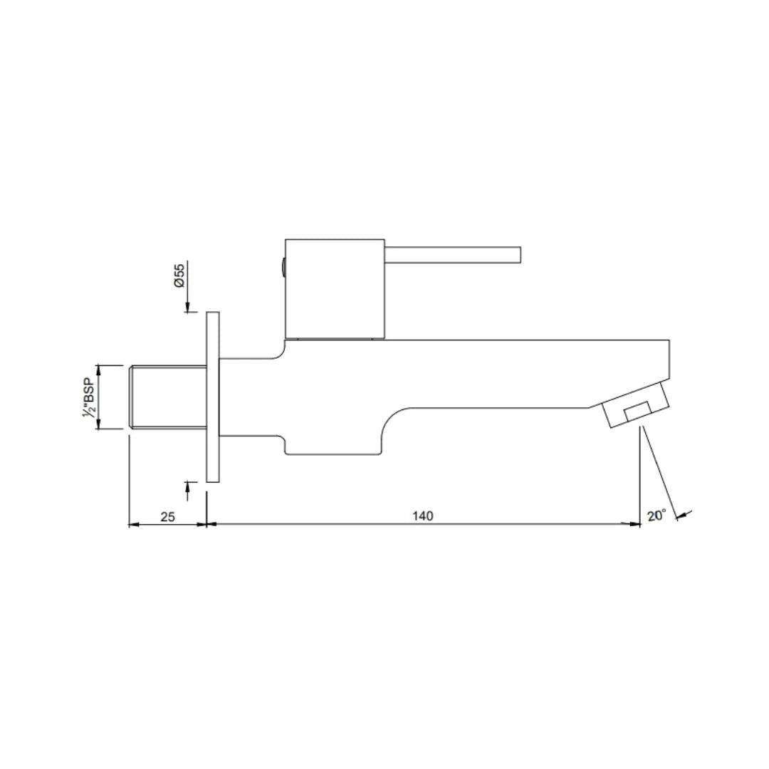 Jaquar WC Area Bib Tap D'Arc DRC-CHR-37037 - Chrome