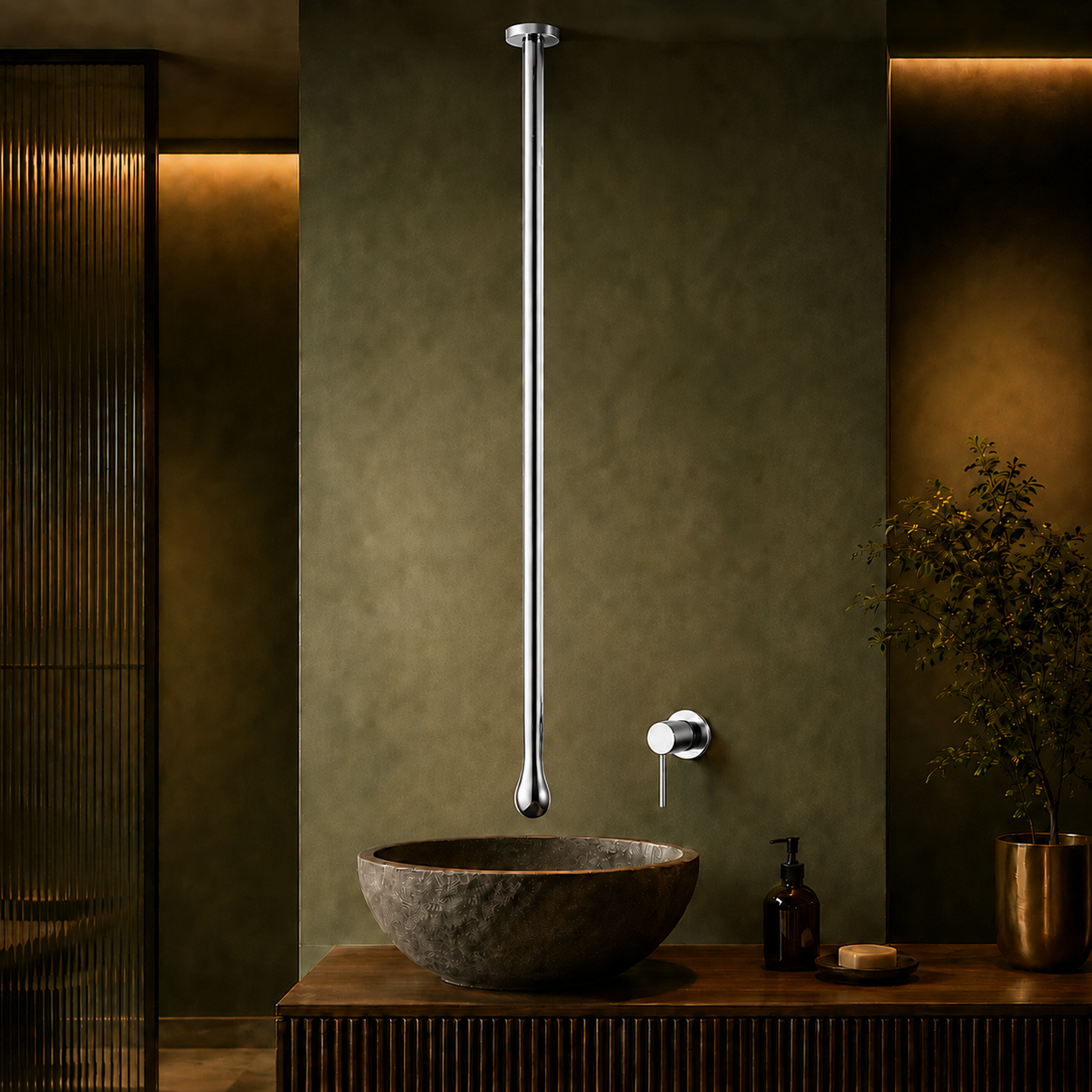 SCUBA CEILING MOUNTED BASIN FAUCET 67 INCHES WITH WITH CONCEALED MIXER SC-1103CP-CHROME PLATE