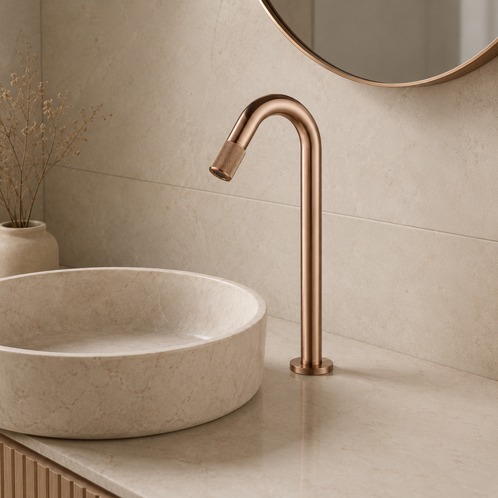 SERVEO MOUTH OPERATED TALL COLD BASIN TAP SV6303-ROSE GOLD