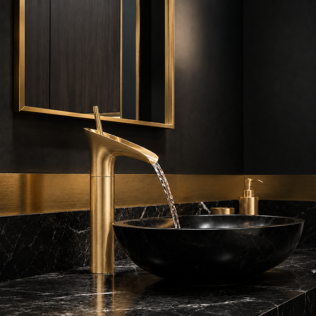 SCUBA SINGLE LEVER BASIN MIXER WITH WATERFALL FAUCET SC-963 BG