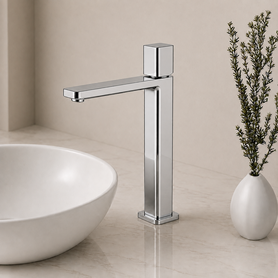 SERVEO REGALIA SERIES BRASS TALL BASIN MIXER SV6102-CHROME
