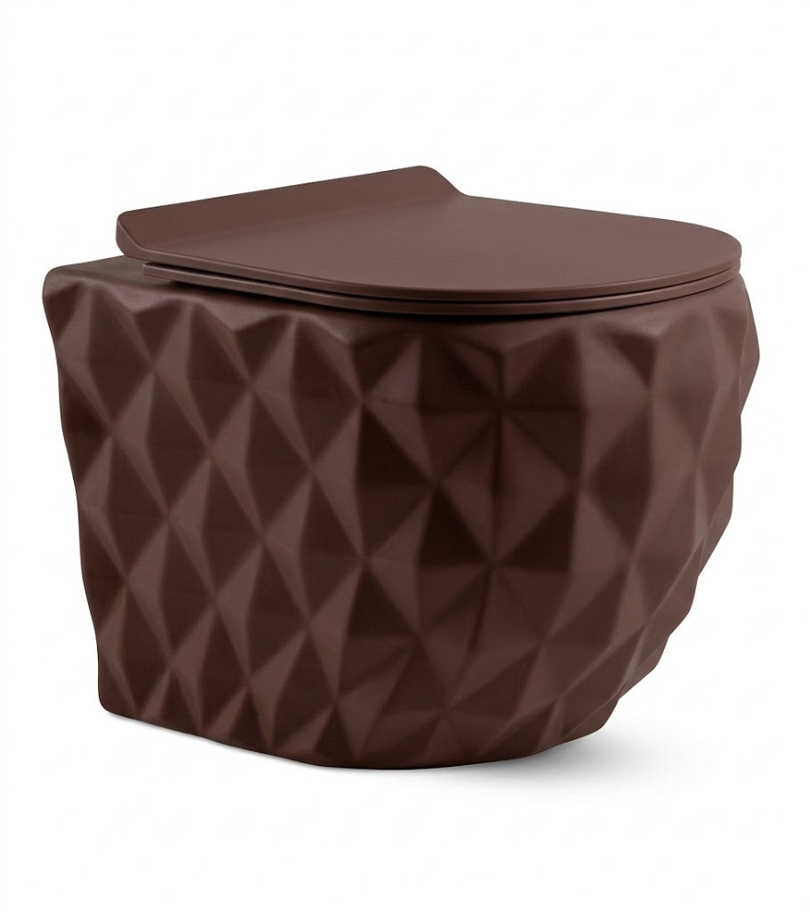 SCUBA DESIGNER SERIES RIMLESS WALL HUNG WC SC-9647-BROWN MATT