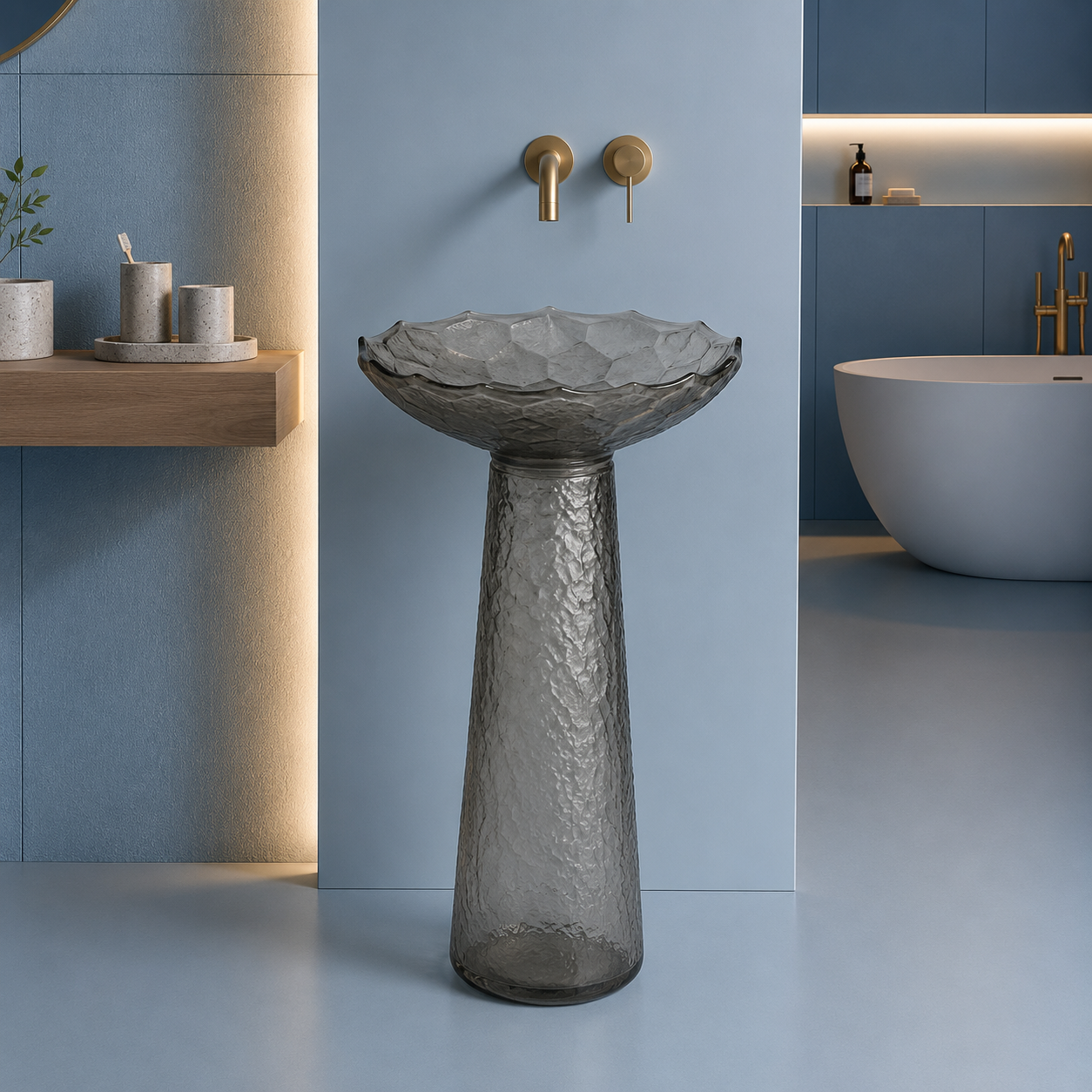 SCUBA RESIN TRANSPARENT PEDESTAL BASIN SC-9349