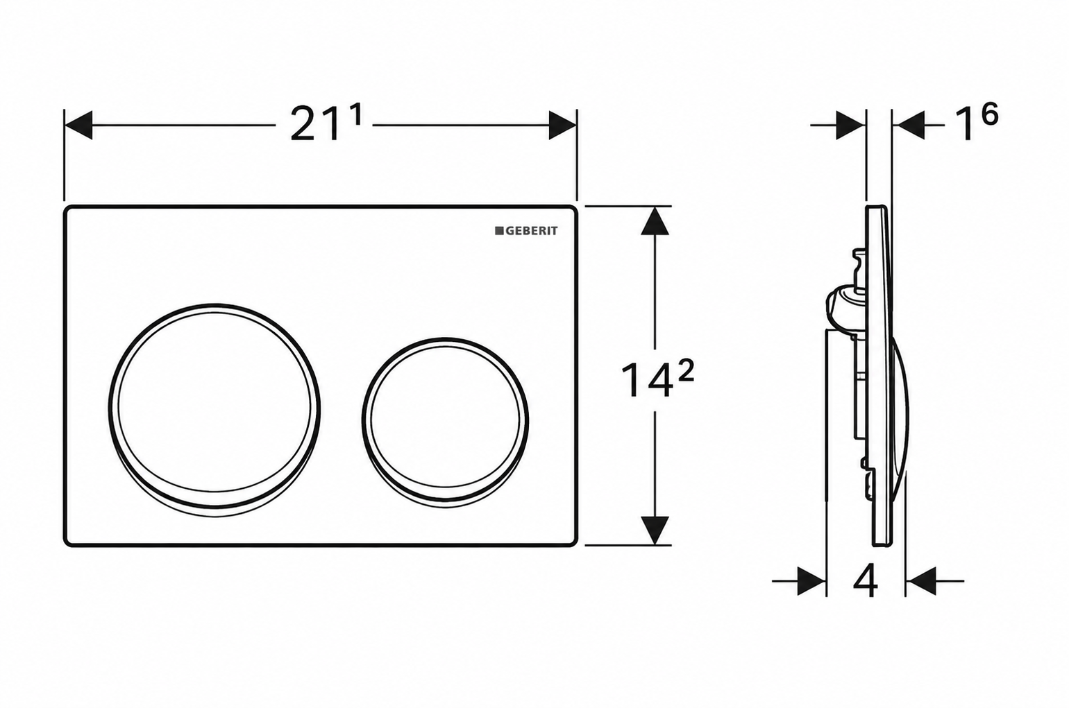 GEBERIT ACTUATOR ALPHA25 ROUND FLUSH PLATE -BLACK CHROME