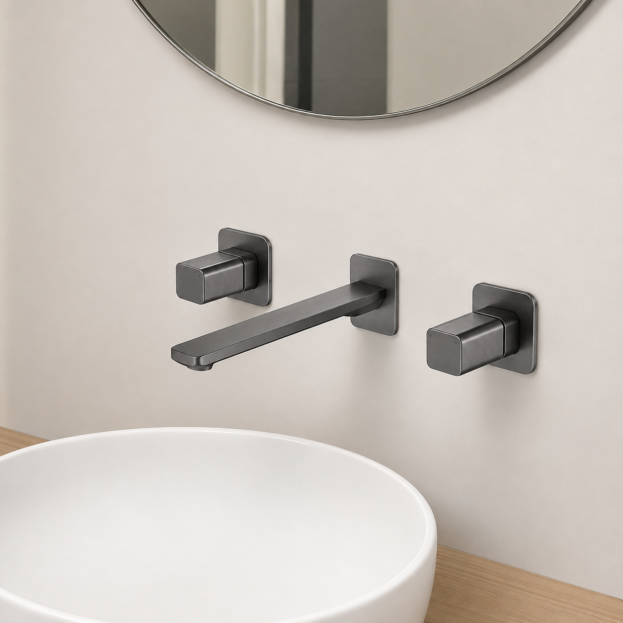 SERVEO REGALIA SERIES WALL MOUNTED BRASS BASIN MIXER  SV6202-BLACK MATT
