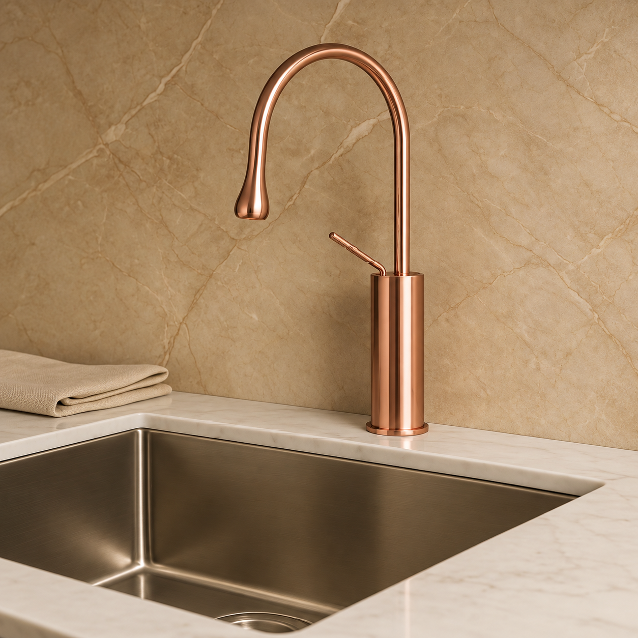SERVEO PEBBLE SERIES BRASS KITCHEN MIXER SV6905-ROSE GOLD