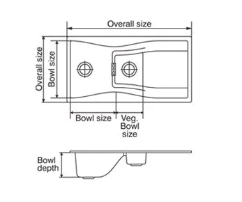 Nirali Quartz Sink Quartz Premium Range ELARA WB 1.5 ( 34 x 20 inches ) - Magma Bronze