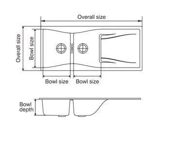 Nirali Quartz Sink Quartz Premium Range ELARA WB 2 ( 46 x 19.5 inches ) - Magma Polaris