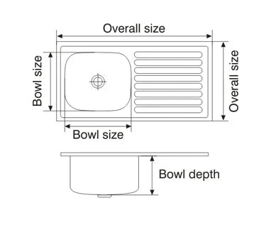 Nirali Stainless Steel Sink Popular Range ELEGANCE MEDIUM ( 39.5 x 20 inches ) - Satin