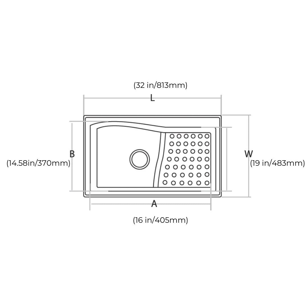 Hindware Quartz Sink Emerald EMERALD 32 X 19 X 8 ( 32 x 19 inches ) - Eros