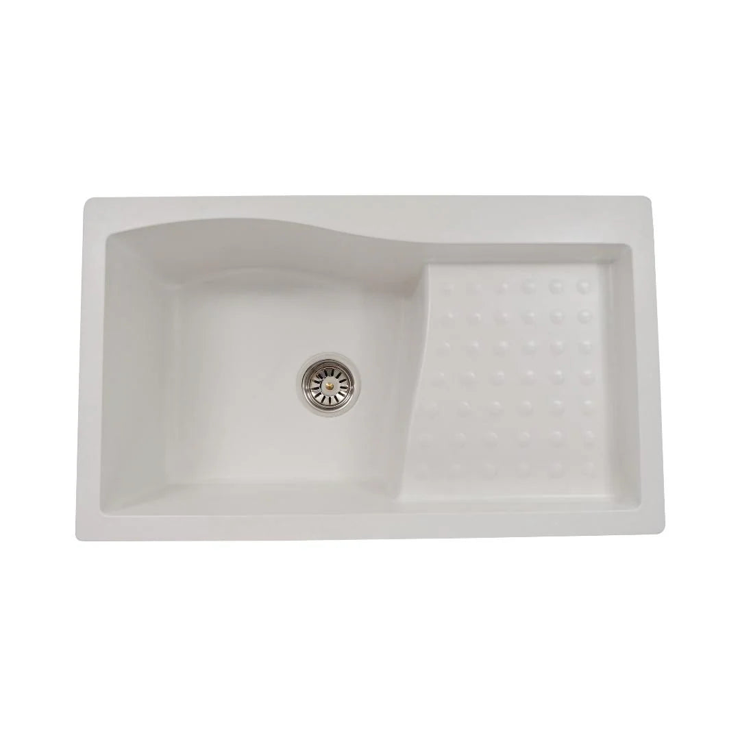 Hindware Quartz Sink Emerald EMERALD 32 X 19 X 8 ( 32 x 19 inches ) - White