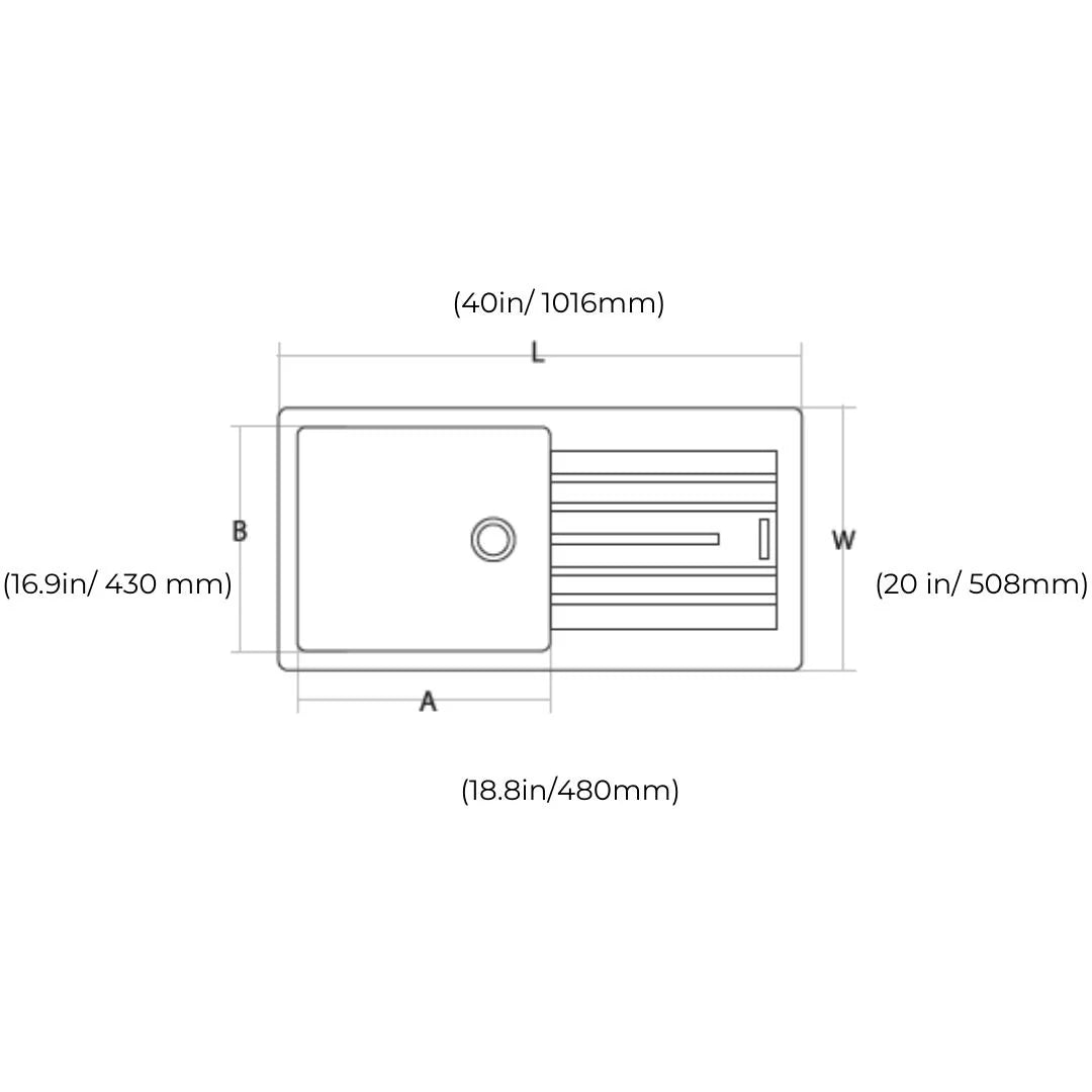 Hindware Quartz Sink Emerald EMERALD 40 X 20 X 9 ( 40 x 20 inches ) - White DX